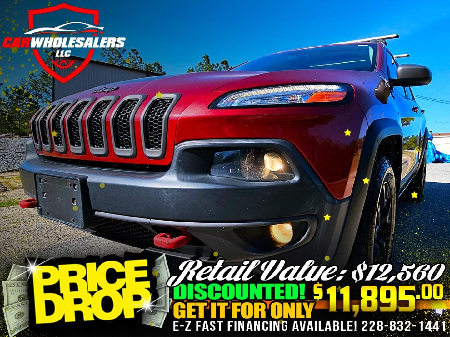 2014 Red Jeep Cherokee Trailhawk 4WD (1C4PJMBS2EW) with an 3.2L V6 DOHC 24V engine, 9-Speed Automatic transmission, located at 18001 Kellogg Rd, Saucier, MS, 39574, (228) 832-1441, 39.421459, -76.641457 - Photo#0